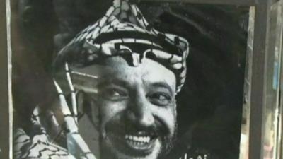 A poster of Yasser Arafat