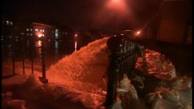 Pumps and sandbags in York