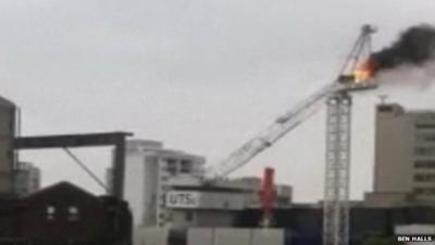 Crane collapsing - picture courtesy Ben Halls