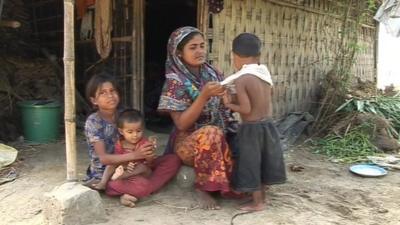 Sameera Begum with her children