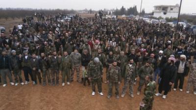 Free Syrian Army fighters near Homs