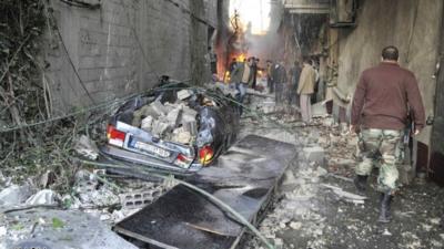 Blast site in Damascus