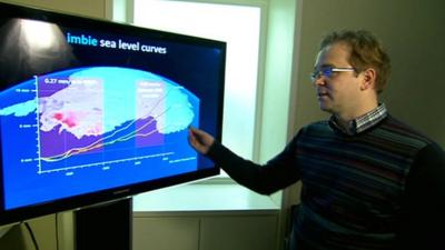 Professor Andrew Shepherd with ice data