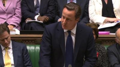 David Cameron in House of Commons