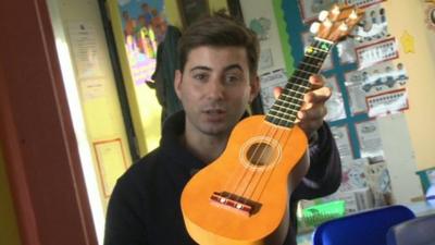 Ricky with ukulele