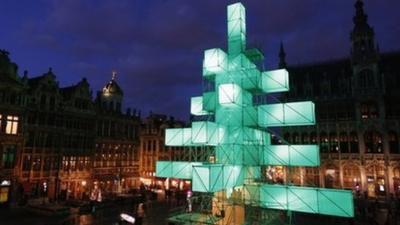 The Christmas tree in Brussels city centre