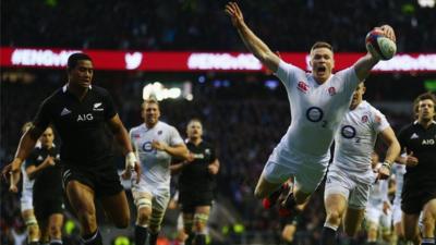 Chris Ashton scores England's second try