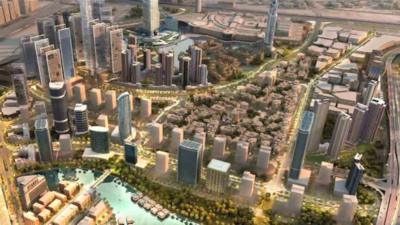 Aerial view of proposed Dubai project