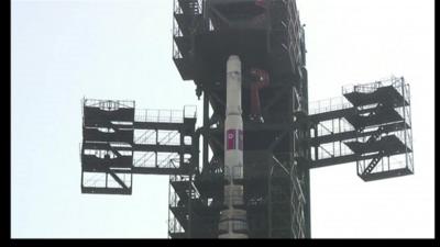 Rocket with North Korean flag