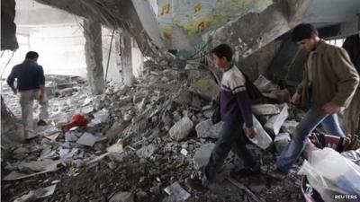 Damaged building in Aleppo