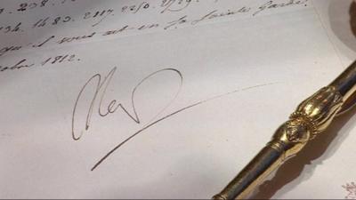 Napoleon's signature on the coded letter