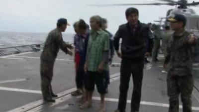 Freed South Korean sailors