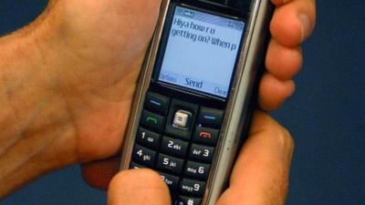 Text message on a mobile phone