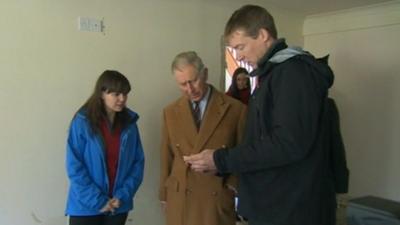 Prince Charles visiting Isla and Martin Jones