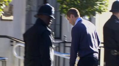 The Duke of Cambridge, Prince William, arriving at hospital