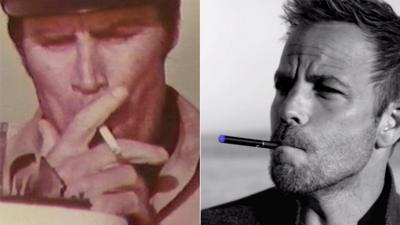 Images of smokers from a Newport advert and the blu advert