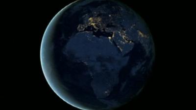 Image of the Earth at night from space