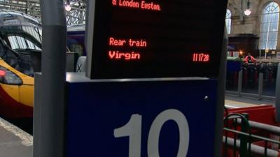 Virgin train in Central Station, Glasgow