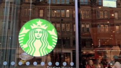 Starbucks logo on shop window