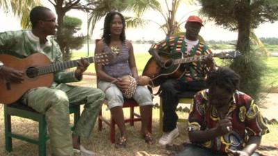 A group of musicians perform