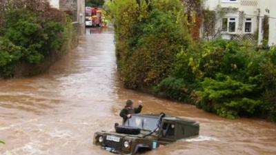 Flooding in Chew Stoke, Somerset