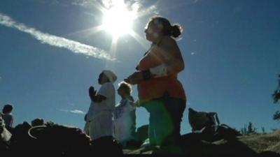 The Mayan ceremony on the beach in Havana