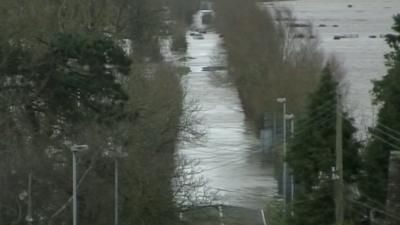 Flooded A361 road