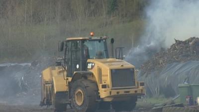 Beenham compost fire