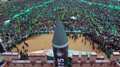 Supporters of Hamas gather