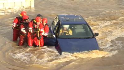 Rescue exercise at the Tees Barrage