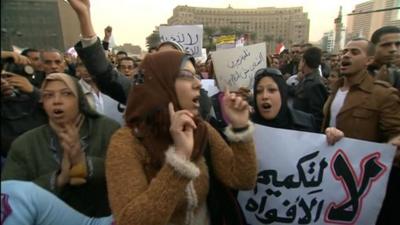 Protesters in Egypt's Tahrir Square