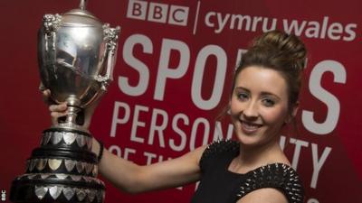 Jade Jones celebrates winning BBC Cymru Wales Sports Personality of the Year 2012