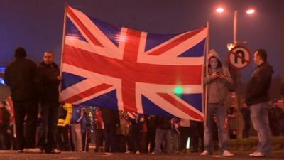 Loyalist protesters in Belfast