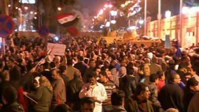 People rallying in Cairo