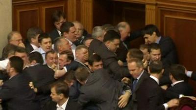 Fighting in parliament