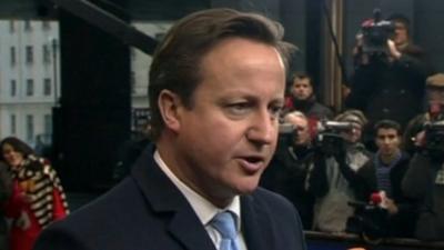 David Cameron speaking in Brussels