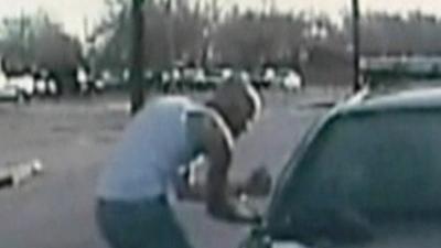 Darren Douglas Porter caught on camera stealing a police car in Texas