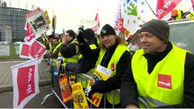 Protests outside European Parliament