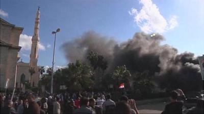 Smoke from clashes in Alexandria