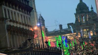 Christmas lights in Glasgow