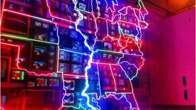 Nam June Paik's installation Electronic Superhighway