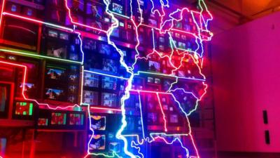 Nam June Paik's installation Electronic Superhighway