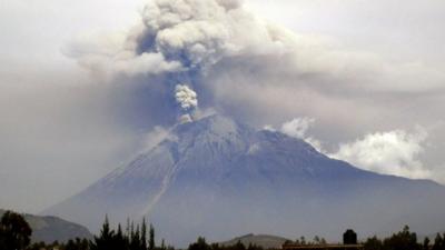 View of the Tungurahua volcano from Riobamba