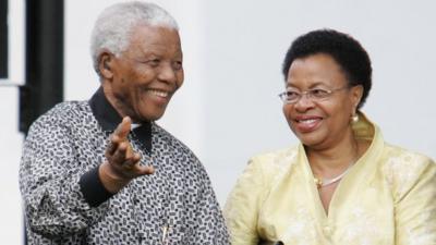 Nelson Mandela and wife Graca Machel of Mozambique