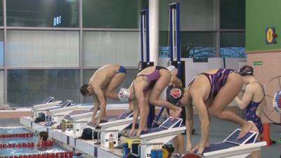 Swimmers training in Swansea