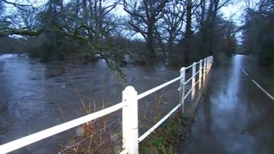 Flooded road