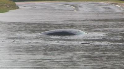 Submerged Porsche, in Brockenhurst, Hampshire