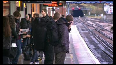 Rail passengers on platform