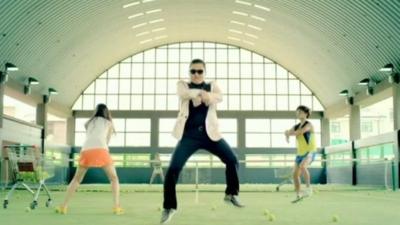 Psy dancing in Gangnam Style video