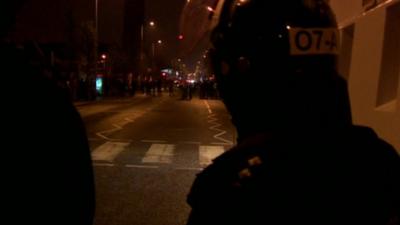 Riot police on Belfast street